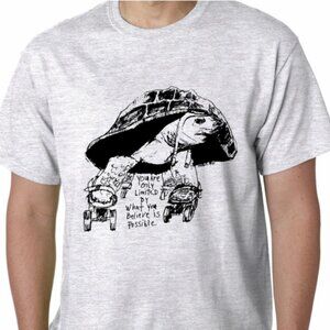 Turtle On Skates Motivational Gray Cotton T-Shirt